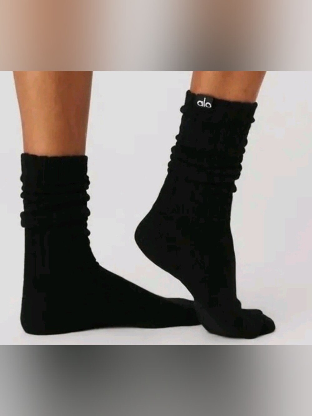 ALO Yoga Black Unisex Scrunch Socks